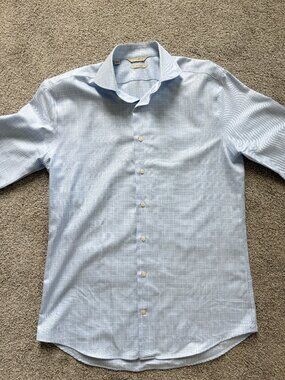 Club Monaco Light Blue and White Dress Shirt